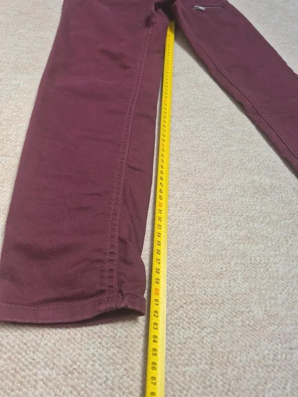 Jeans Slim Mim Burdeos Detalles de Cremallera Talla 36 – photo 4
